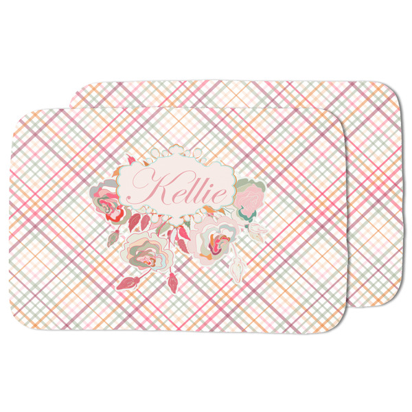 Modern Plaid & Floral Drying Dish Mat - MAIN