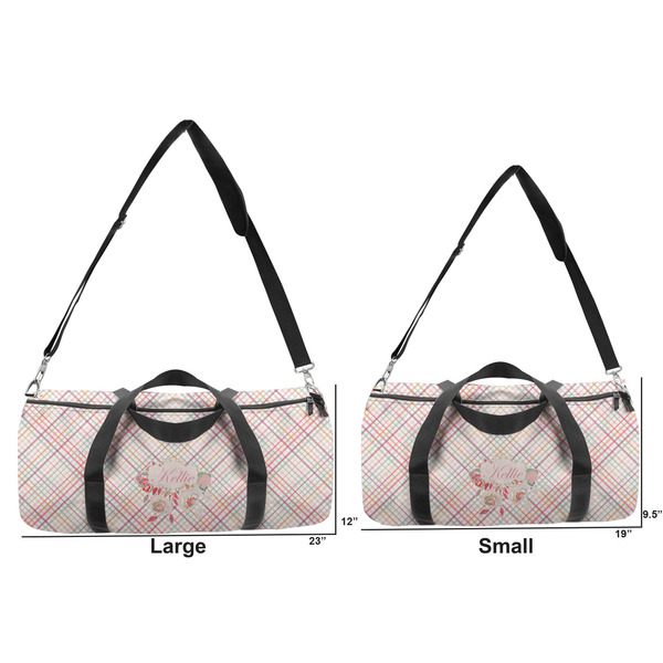 Modern Plaid & Floral Duffle Bag Small and Large