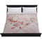 Modern Plaid & Floral Duvet Cover - King - On Bed - No Prop