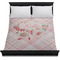 Modern Plaid & Floral Duvet Cover - Queen - On Bed - No Prop