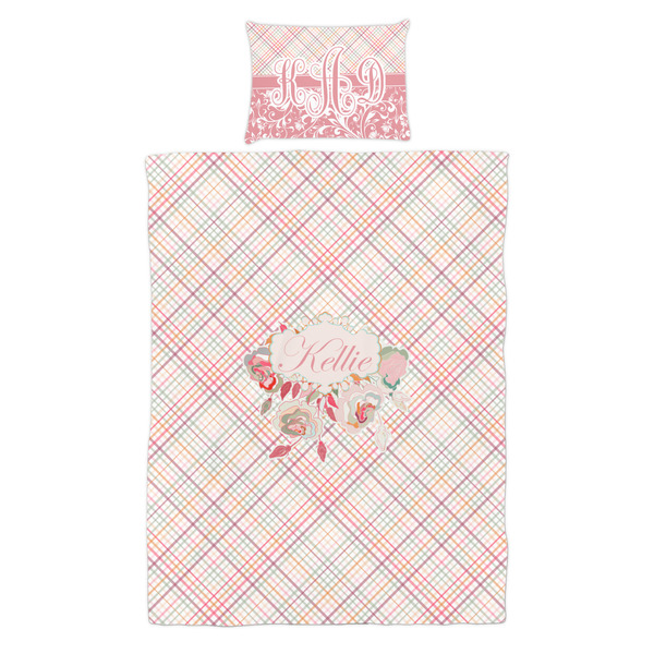 Modern Plaid & Floral Duvet Cover Set - Twin - Alt Approval