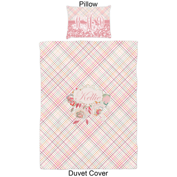 Modern Plaid & Floral Duvet Cover Set - Twin - Approval