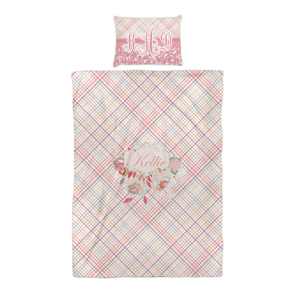 Modern Plaid & Floral Duvet Cover Set - Twin XL - Alt Approval