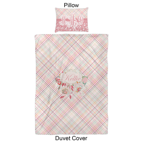 Modern Plaid & Floral Duvet Cover Set - Twin XL - Approval
