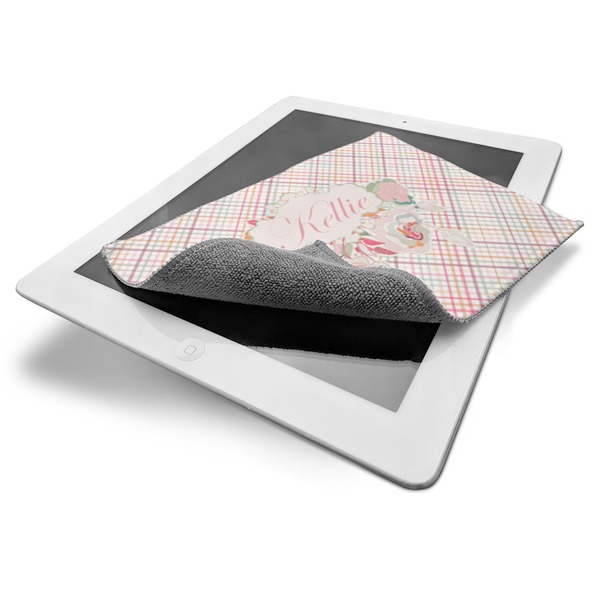 Modern Plaid & Floral Electronic Screen Wipe - iPad