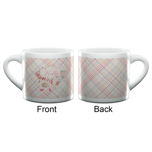 Modern Plaid & Floral Espresso Cup - 6oz (Double Shot) (APPROVAL)