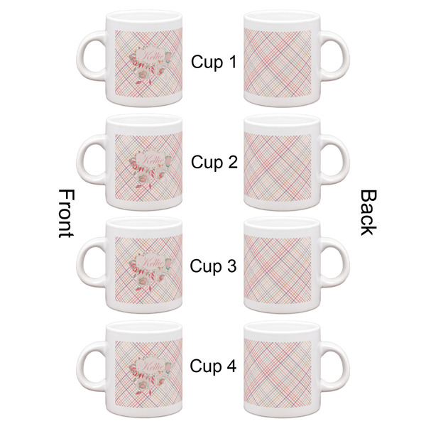 Modern Plaid & Floral Espresso Cup Set of 4 - Apvl