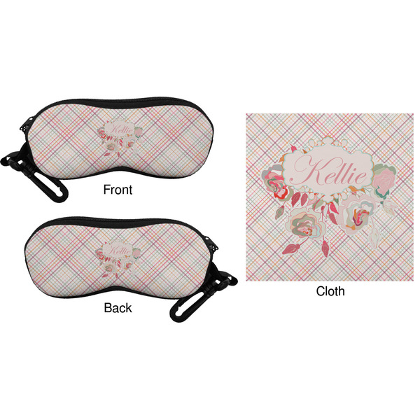 Modern Plaid & Floral Eyeglass Case & Cloth (Approval)