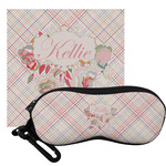 Modern Plaid & Floral Eyeglass Case & Cloth (Personalized)