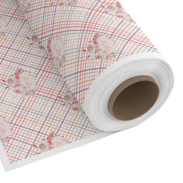 Custom Modern Plaid & Floral Fabric by the Yard - Spun Polyester Poplin (Personalized)