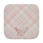 Modern Plaid & Floral Face Towel (Personalized)
