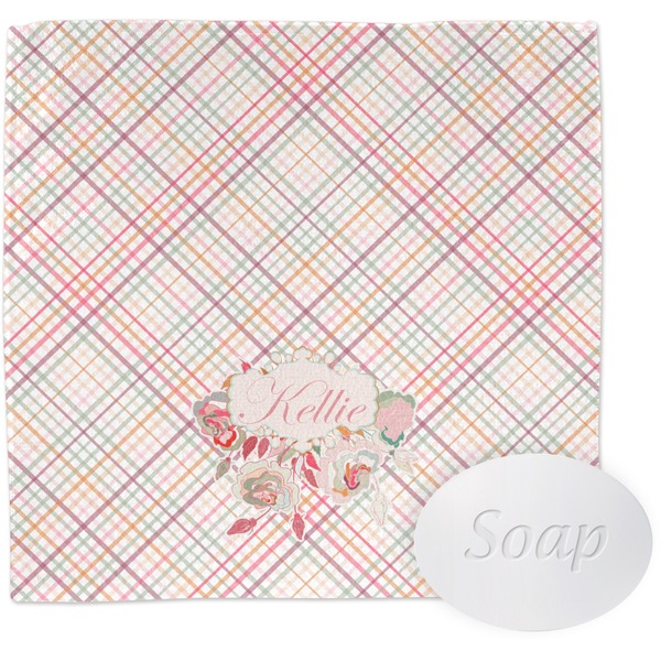 Custom Modern Plaid & Floral Washcloth (Personalized)