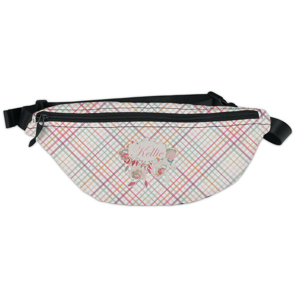 Custom Modern Plaid & Floral Fanny Pack - Classic Style (Personalized)