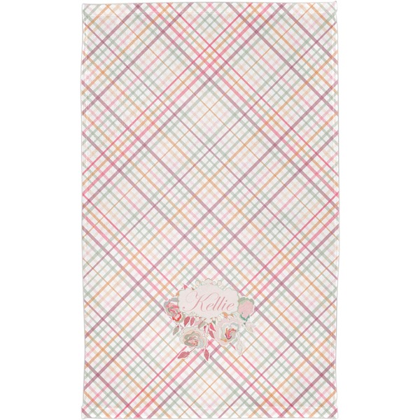 Modern Plaid & Floral Finger Tip Towel - Full View