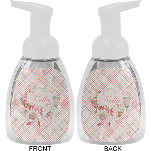 Modern Plaid & Floral Foam Soap Bottle Approval - White