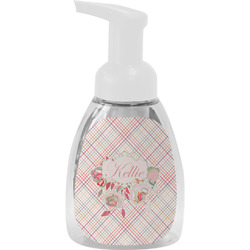 Modern Plaid & Floral Foam Soap Bottle (Personalized)