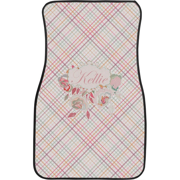 Modern Plaid & Floral Front Seat Car Mat