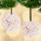 Modern Plaid & Floral Frosted Glass Ornament - MAIN PARENT