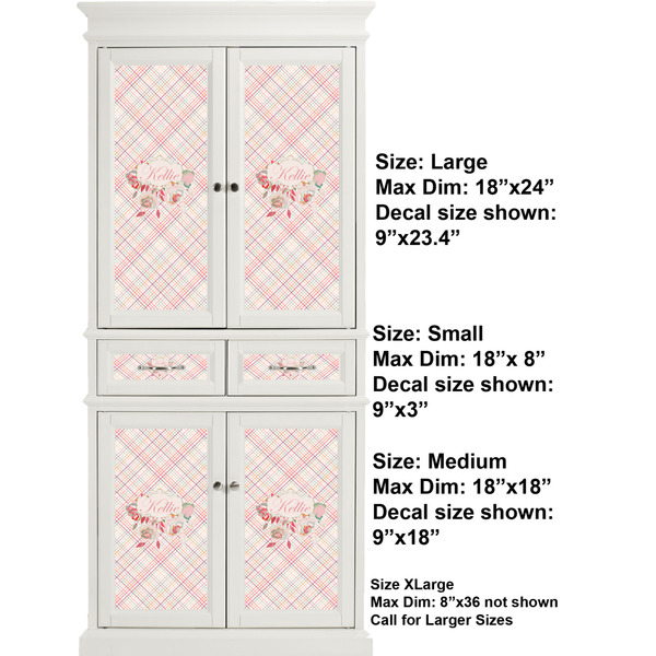 Modern Plaid & Floral Full Cabinet (Show Sizes)