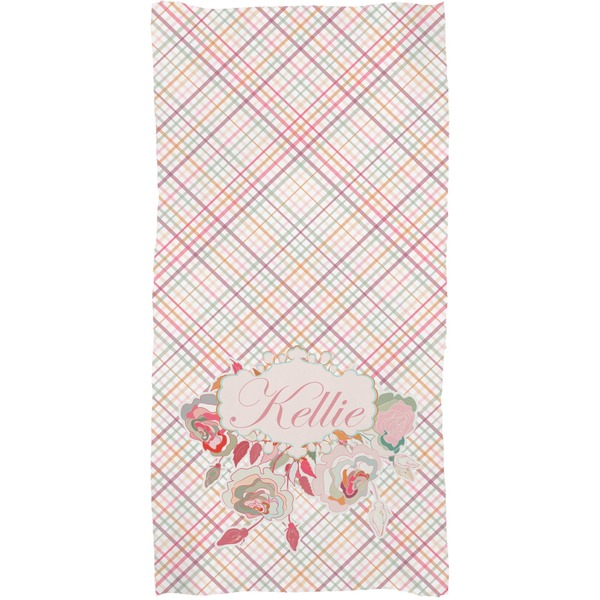 Modern Plaid & Floral Full Sized Bath Towel - Apvl