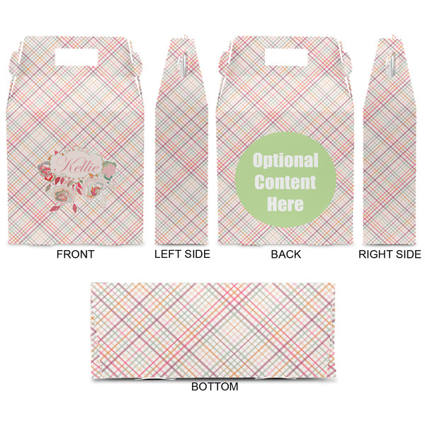 Modern Plaid & Floral Gable Favor Box - Approval