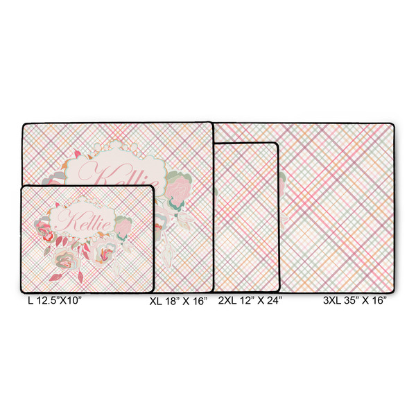 Modern Plaid & Floral Gaming Mats - SIZE CHART