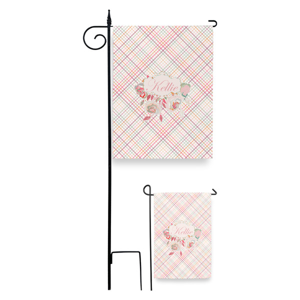 Modern Plaid & Floral Garden Flag - PARENT/MAIN