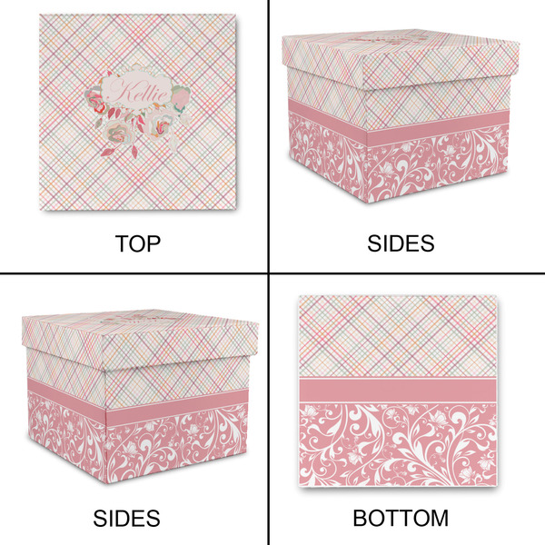 Modern Plaid & Floral Gift Boxes with Lid - Canvas Wrapped - Medium - Approval
