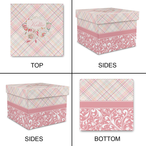 Modern Plaid & Floral Gift Boxes with Lid - Canvas Wrapped - Small - Approval
