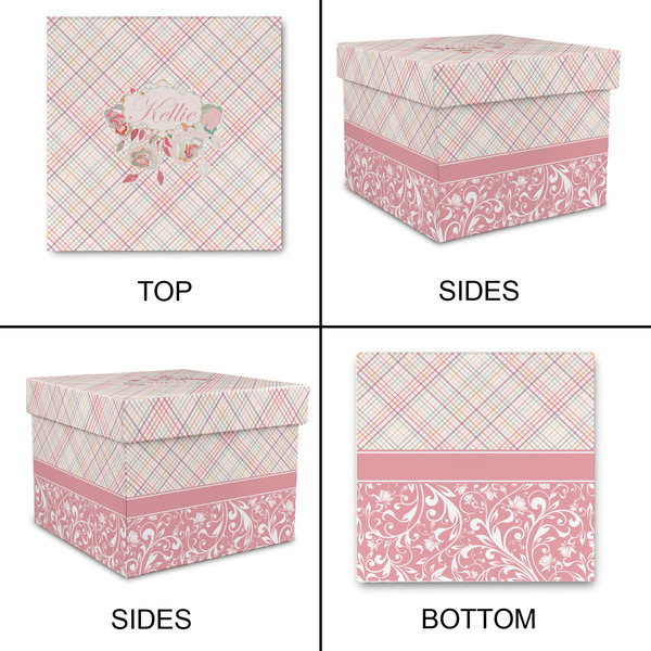 Modern Plaid & Floral Gift Boxes with Lid - Canvas Wrapped - X-Large - Approval