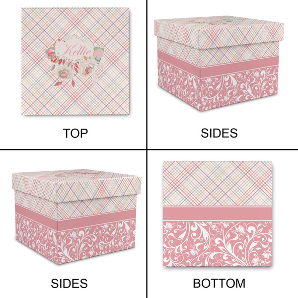 Modern Plaid & Floral Gift Boxes with Lid - Canvas Wrapped - XX-Large - Approval