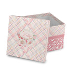 Modern Plaid & Floral Gift Box with Lid - Canvas Wrapped (Personalized)