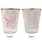Modern Plaid & Floral Glass Shot Glass - with gold rim - APPROVAL