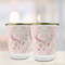 Modern Plaid & Floral Glass Shot Glass - with gold rim - LIFESTYLE