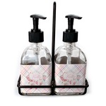 Modern Plaid & Floral Glass Soap & Lotion Bottles (Personalized)