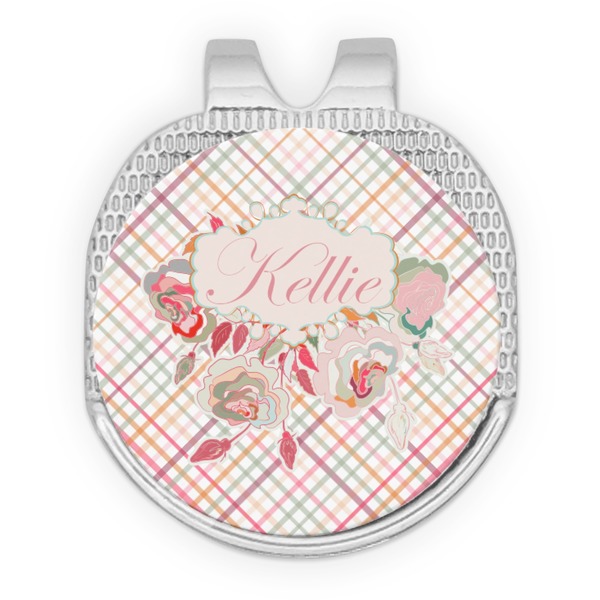 Modern Plaid & Floral Golf Ball Hat Marker Hat Clip