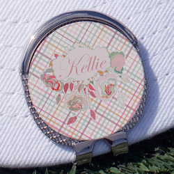 Modern Plaid & Floral Golf Ball Marker - Hat Clip