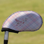 Modern Plaid & Floral Golf Club Iron Cover (Personalized)