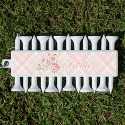 Modern Plaid & Floral Golf Tees & Ball Markers Set (Personalized)