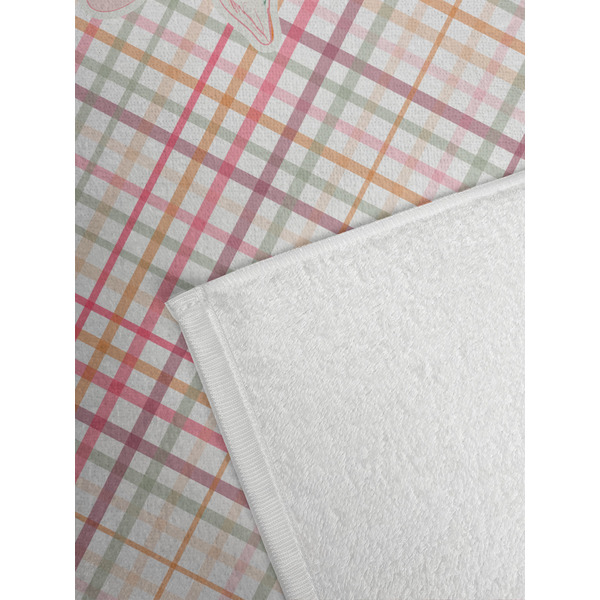 Modern Plaid & Floral Golf Towel - Detail
