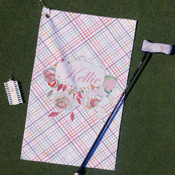 Modern Plaid & Floral Golf Towel Gift Set (Personalized)
