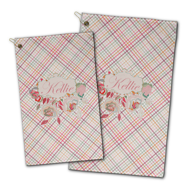 Modern Plaid & Floral Golf Towel - PARENT (small and large)