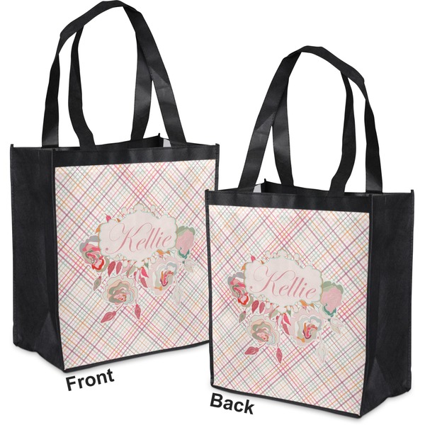 Modern Plaid & Floral Grocery Bag - Apvl