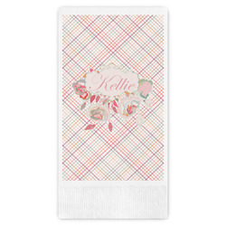 Modern Plaid & Floral Guest Towels - Full Color (Personalized)