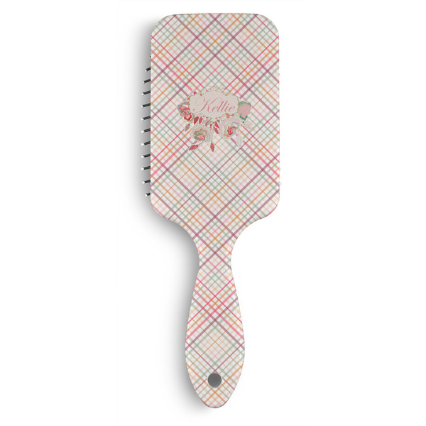 Custom Modern Plaid & Floral Hair Brushes (Personalized)