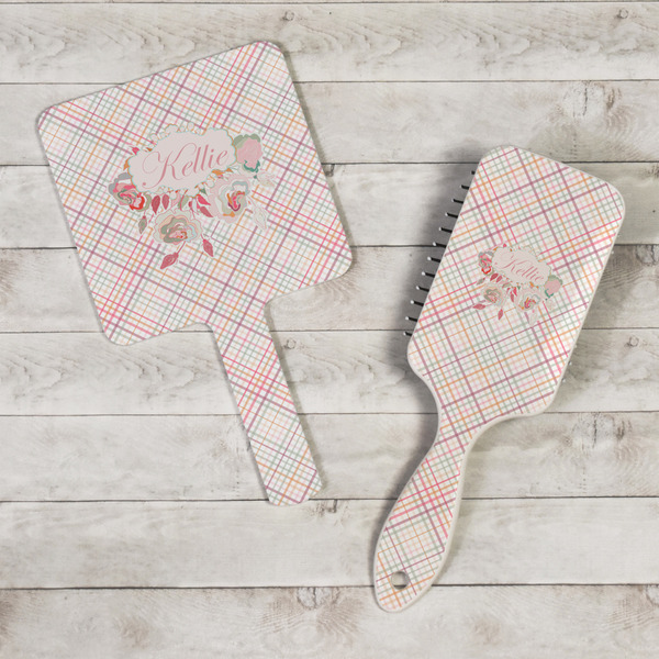 Modern Plaid & Floral Hand Mirrors - In Context