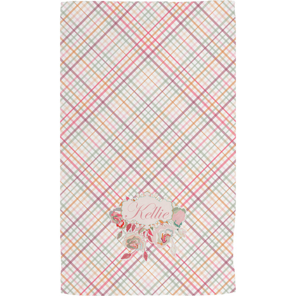 Modern Plaid & Floral Hand Towel (Personalized) Full