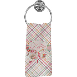 Modern Plaid & Floral Hand Towel - Full Print (Personalized)