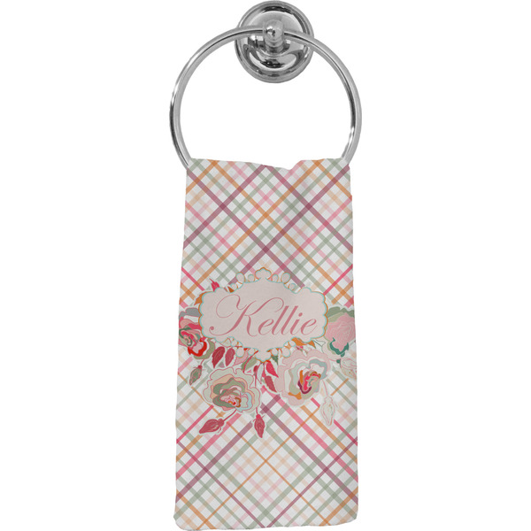 Custom Modern Plaid & Floral Hand Towel - Full Print (Personalized)