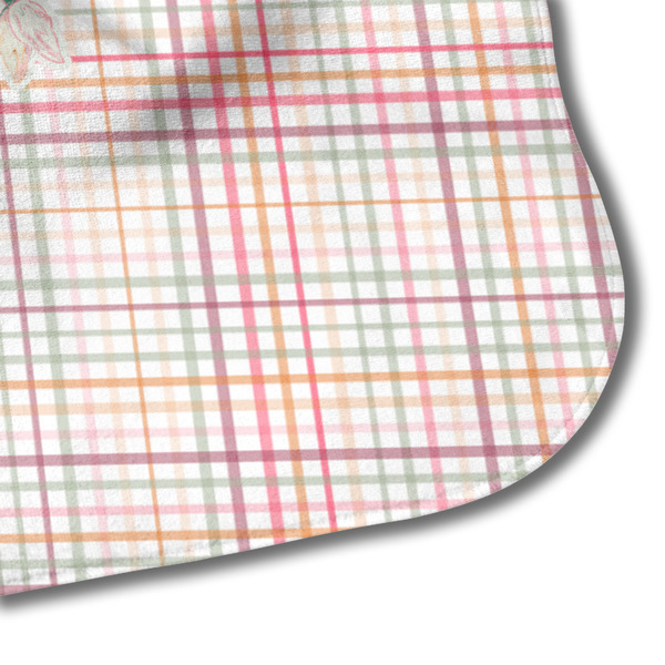 Modern Plaid & Floral Hooded Baby Towel- Detail Corner